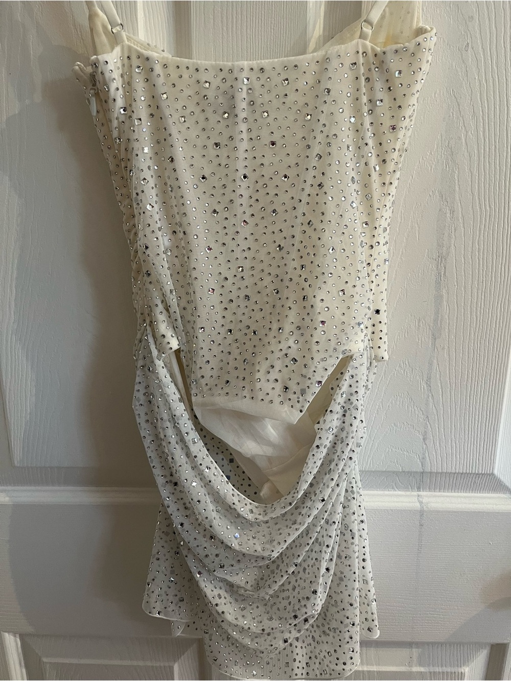 NEW Oh Polly Mini Dress White Rhinestone Connie Corset Bodysuit size US 2 - Picture 4 of 8